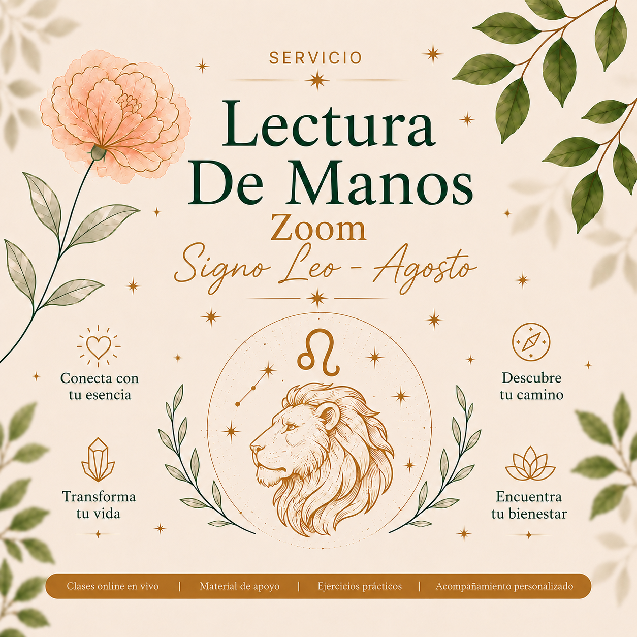 Lectura de Manos Zoom Signo Leo – 23 Julio al 22 De Agosto
