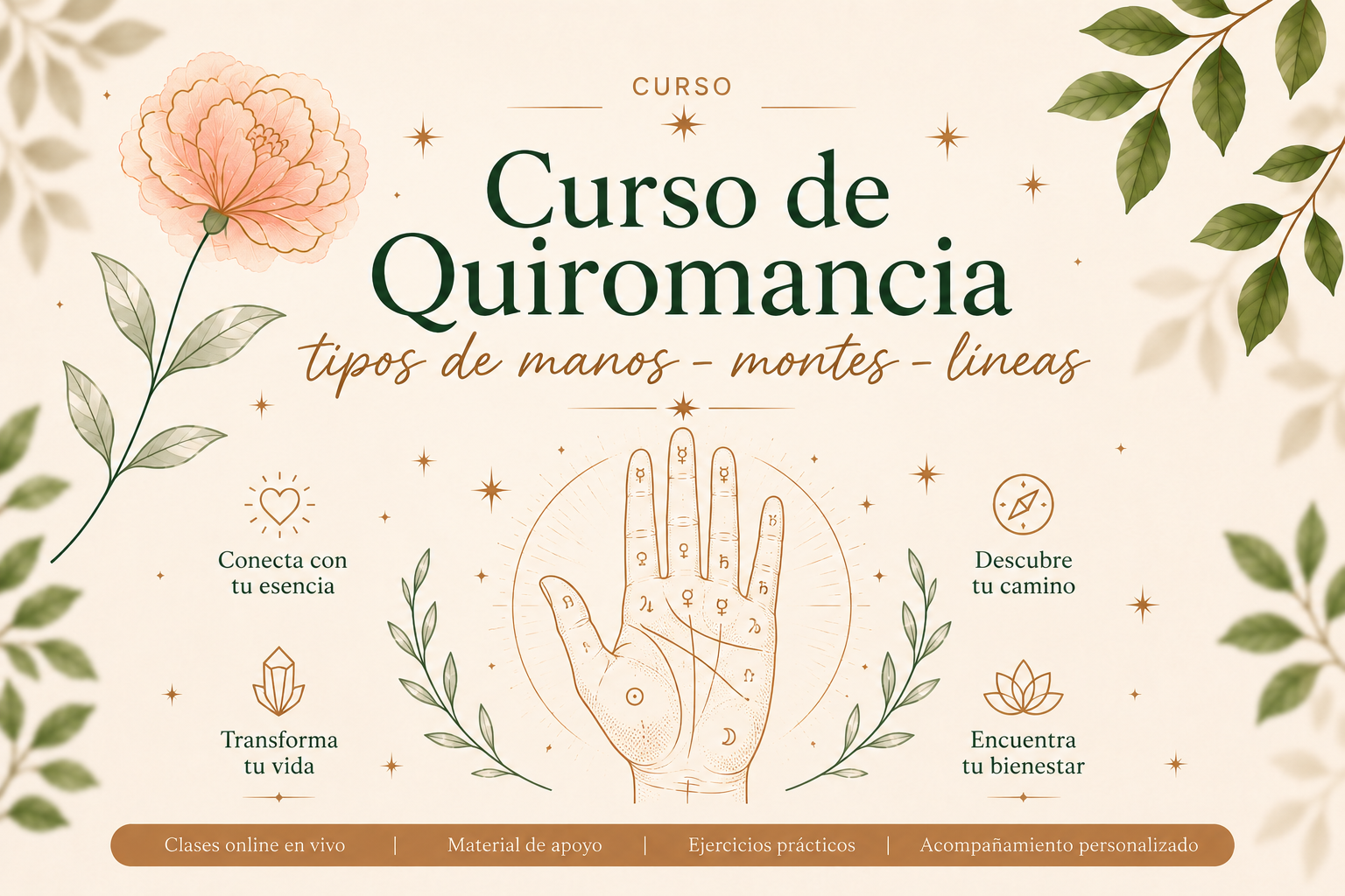 CURSO DE QUIROMANCIA TIPOS DE MANOS – MONTES – LINEAS